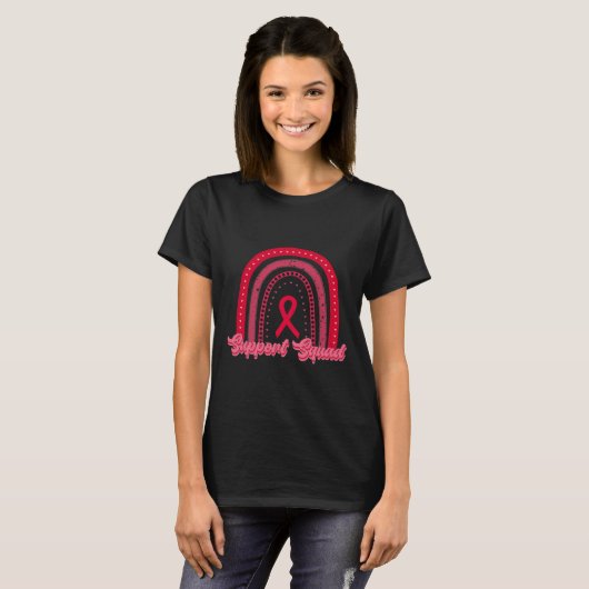 T-shirt groupe de soutien rouge arc-en-ciel sensibilisatio (Devant entier)