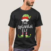 T-shirt Groupe d'elfes captivé Fête du pyjama de Noël (Devant)