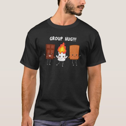 T-shirt Groupe Hug Camping Camping S'mores Chocolate Marsh (Devant)