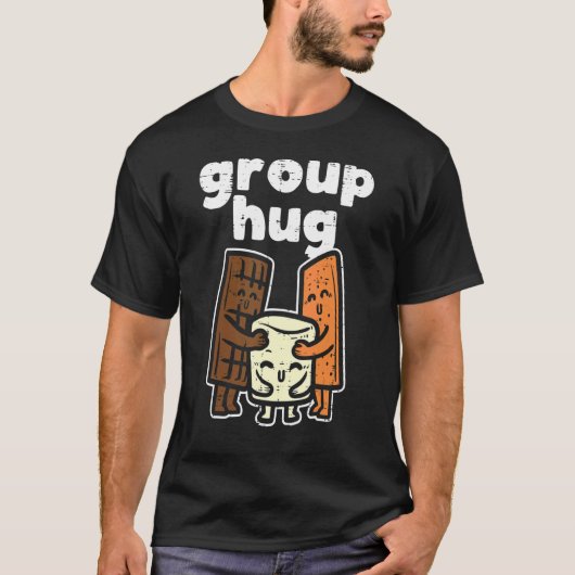 T-shirt Groupe Hug Marshmallow Smore Camping Pun Camper Fa (Devant)