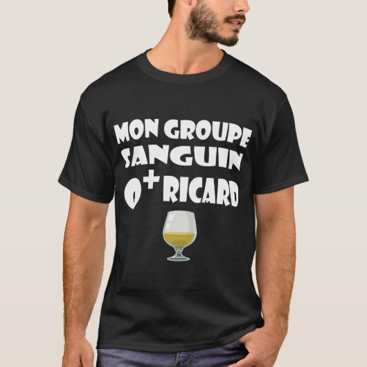 T-shirt Groupe sanguin o+ pastis (Devant)