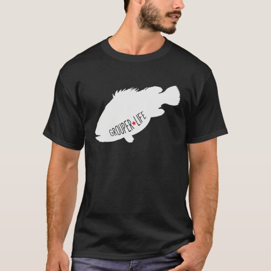 T-shirt Grouper Life Saltwater Fishing (Devant)