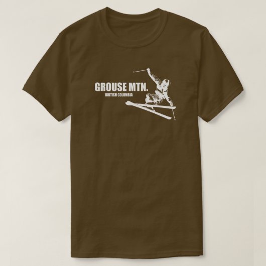 T-shirt Grouse Mountain British Columbia Skier (Design devant)