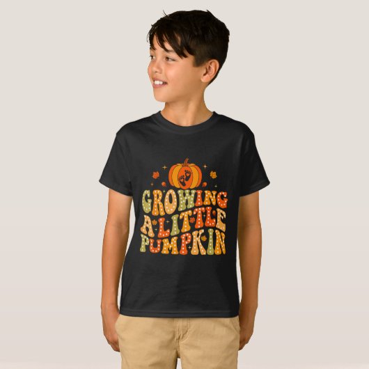 T-shirt Growing A Little Pumpkin Fall Autumn Pregnancy Tha (Devant entier)