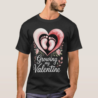 T-shirt Growing My Valentine By Feet Heart Art 