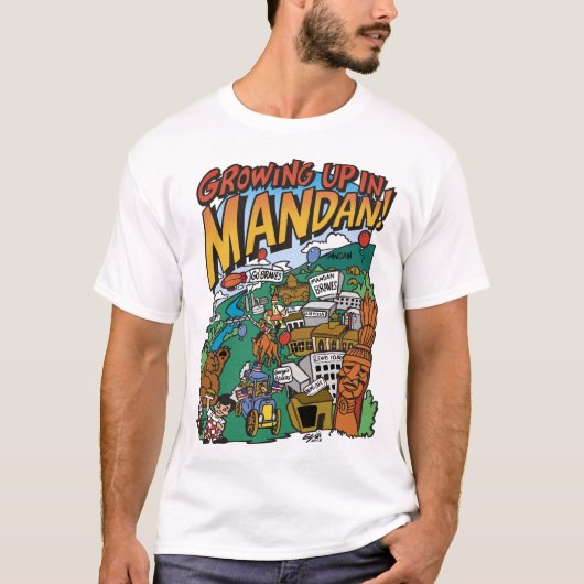 T-shirt "Growing up in Mandan" pour hommes (Devant)