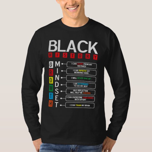 T-shirt Growth Mindset Definition Cool Black History Month (Devant)