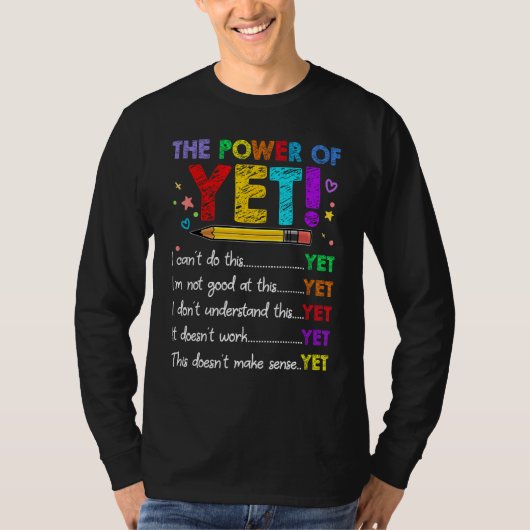 T-shirt Growth Mindset Teacher Kindness Power Of Yet Inspi (Devant)