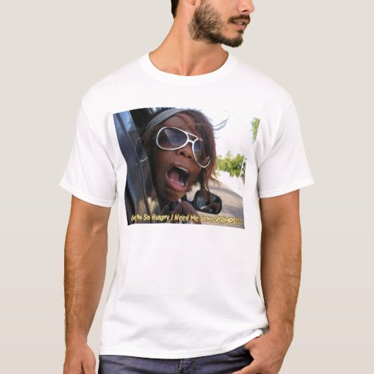 T-shirt Grrrrllll… I a besoin de moi des crevettes ! (Devant)