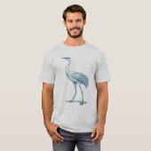 T-shirt Grue - Bleu Océan (Devant entier)