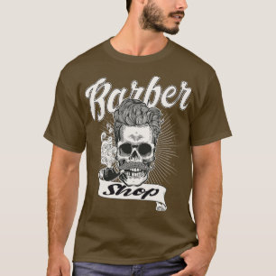 T-shirt Grue de salon de coiffure fumant une pipe t