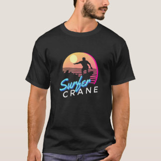 T-shirt Grue de surfeur vintage été style vintage été