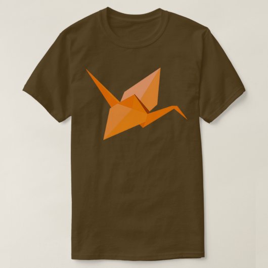 T-shirt Grue en papier Orange Origami (Design devant)