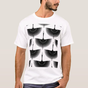 T-shirt Grue gracieuse : Motif d'oiseaux orientaux