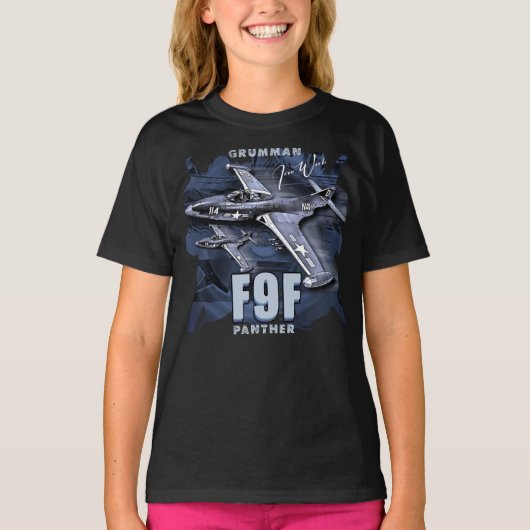 T-shirt Grumman F9F Panther, avion-chasse basé sur les tra (Devant)
