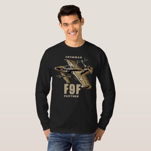 T-shirt Grumman F9F Panther, avion-chasse basé sur les tra (Devant entier)