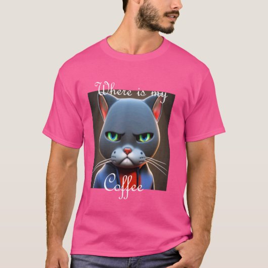 T-shirt Grummelige Katze - Wist mein Kaffee [allemand Lang (Devant)