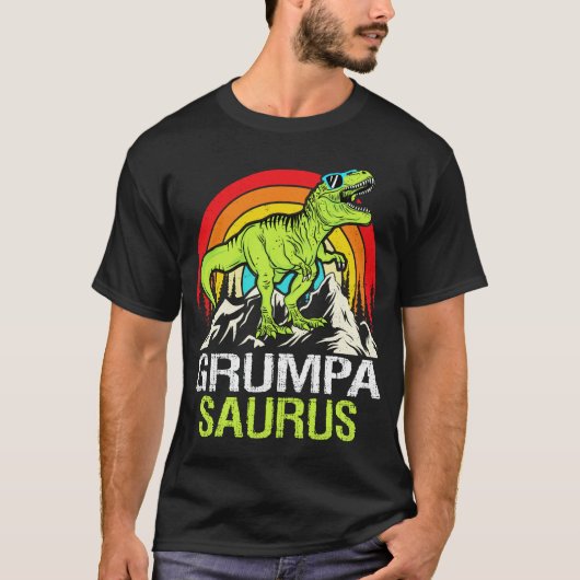 T-shirt Grumpasaurus Dinosaur Grandpa Saurus Fête des père (Devant)