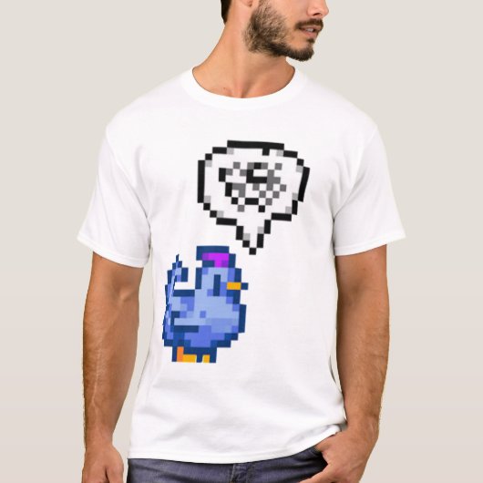 T-shirt Grumpy Blue Chicken Stardew Valley (Devant)