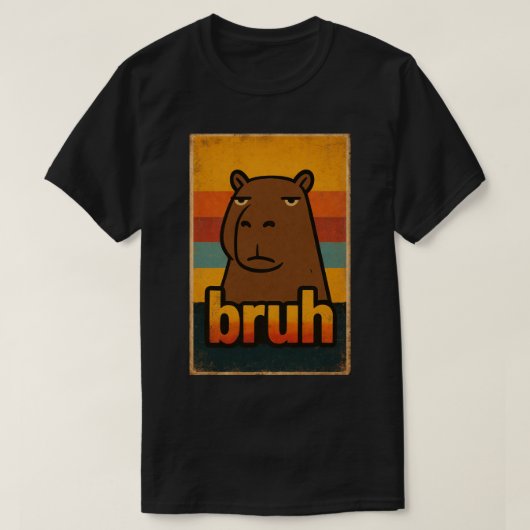 T-shirt Grumpy Capybara “bruh” Meme – Funny Retro Animal  (Design devant)