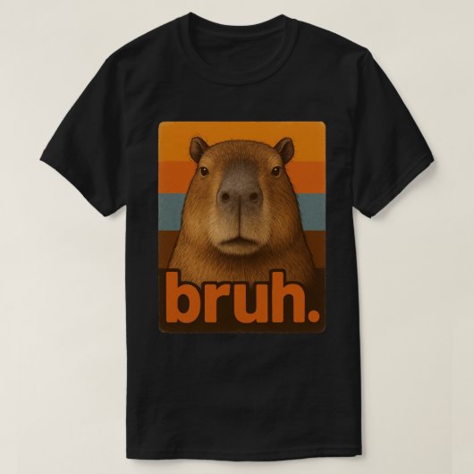 T-shirt Grumpy Capybara “bruh” Meme – Funny Retro Animal  (Design devant)