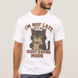 T-shirt Grumpy Cat “Energy-Saving Mode” Funny Quote Design