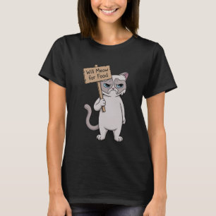 T-shirt Grumpy Cat - Miauler pour de la nourriture