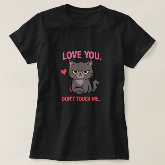 T-shirt Grumpy Cat Valentine Shirt – Love You Don’t Touch (Design devant)