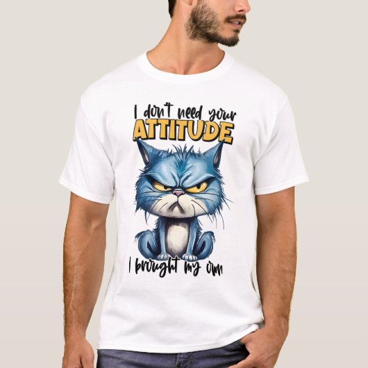 T-shirt Grumpy Chat Attitute drôle Animal Sarcastique Cita (Devant)