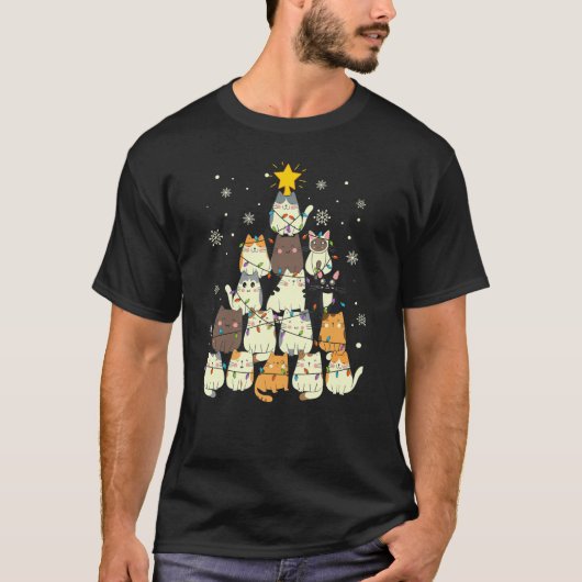 T-shirt Grumpy Christmas Chat Conversation Hilarious Felin (Devant)