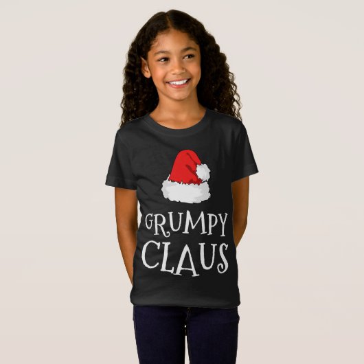 T-Shirt Grumpy Claus Noël Casquette Famille Groupe de jume (Devant entier)