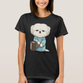 T-shirt Grumpy Coffee Dog on Coffee Maltese dog (Devant)