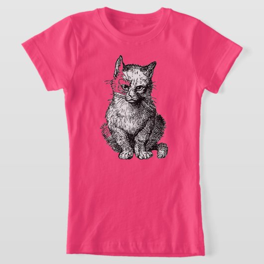 T-Shirt Grumpy Cute chat animal shirt fille (Poser)
