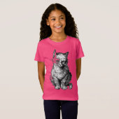 T-Shirt Grumpy Cute chat animal shirt fille (Devant entier)