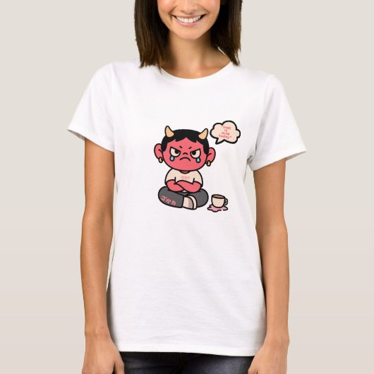 T-shirt Grumpy Cute Oni - "L'enfer est doux aujourd'hui" (Devant)