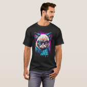T-shirt Grumpy Face Drôle Chat Amoureux de les chats Graph (Devant entier)