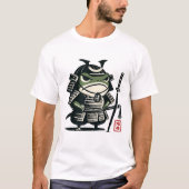 T-shirt Grumpy Frog Samurai Japanese Ink Design (Devant)