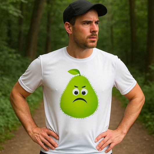 T-shirt Grumpy Fuzzy Pear Visage Fruit drôle Caractère