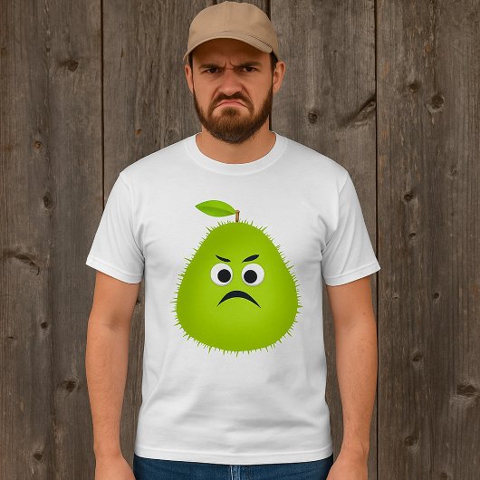 T-shirt Grumpy Fuzzy Pear Visage Fruit drôle Caractère