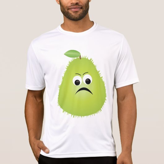 T-shirt Grumpy Fuzzy Pear Visage Fruit drôle Caractère (Devant)