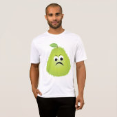 T-shirt Grumpy Fuzzy Pear Visage Fruit drôle Caractère (Devant entier)