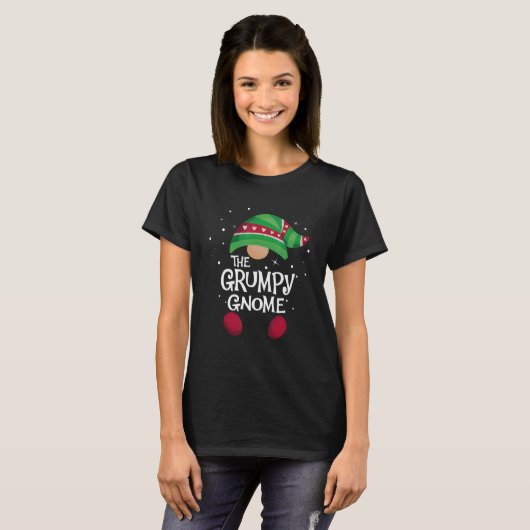 T-shirt Grumpy Gnome Buffalo Plaid Matching Family Christa (Devant entier)