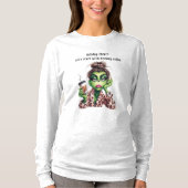 T-shirt Grumpy Green Furry Les femmes adorent le café (Devant)
