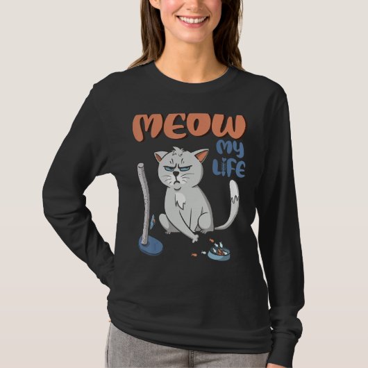 T-shirt Grumpy Grey Cat Funny No BS Given Cat People (Devant)