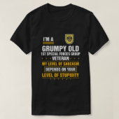 T-shirt Grumpy Old st Special Forces Group Père vétéran (Design devant)