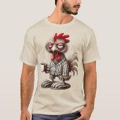 T-shirt Grumpy Rooster Morning - Café d'abord! (Devant)