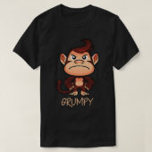 T-shirt Grumpy Singe Mème Esthétique Mauvaise Humeur chimp (Design devant)