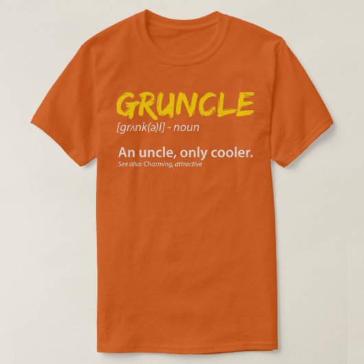 T-shirt Gruncle Définition Grand Oncle Famille Niece Nephe (Design devant)