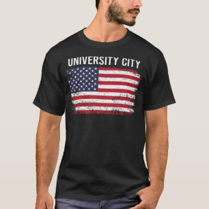 T-shirt Grunge American Flag University City