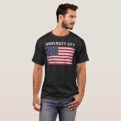 T-shirt Grunge American Flag University City (Devant entier)